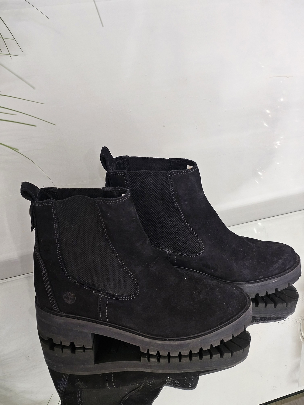 Timberland Black Suede Chelsea Lug Ankle Boots